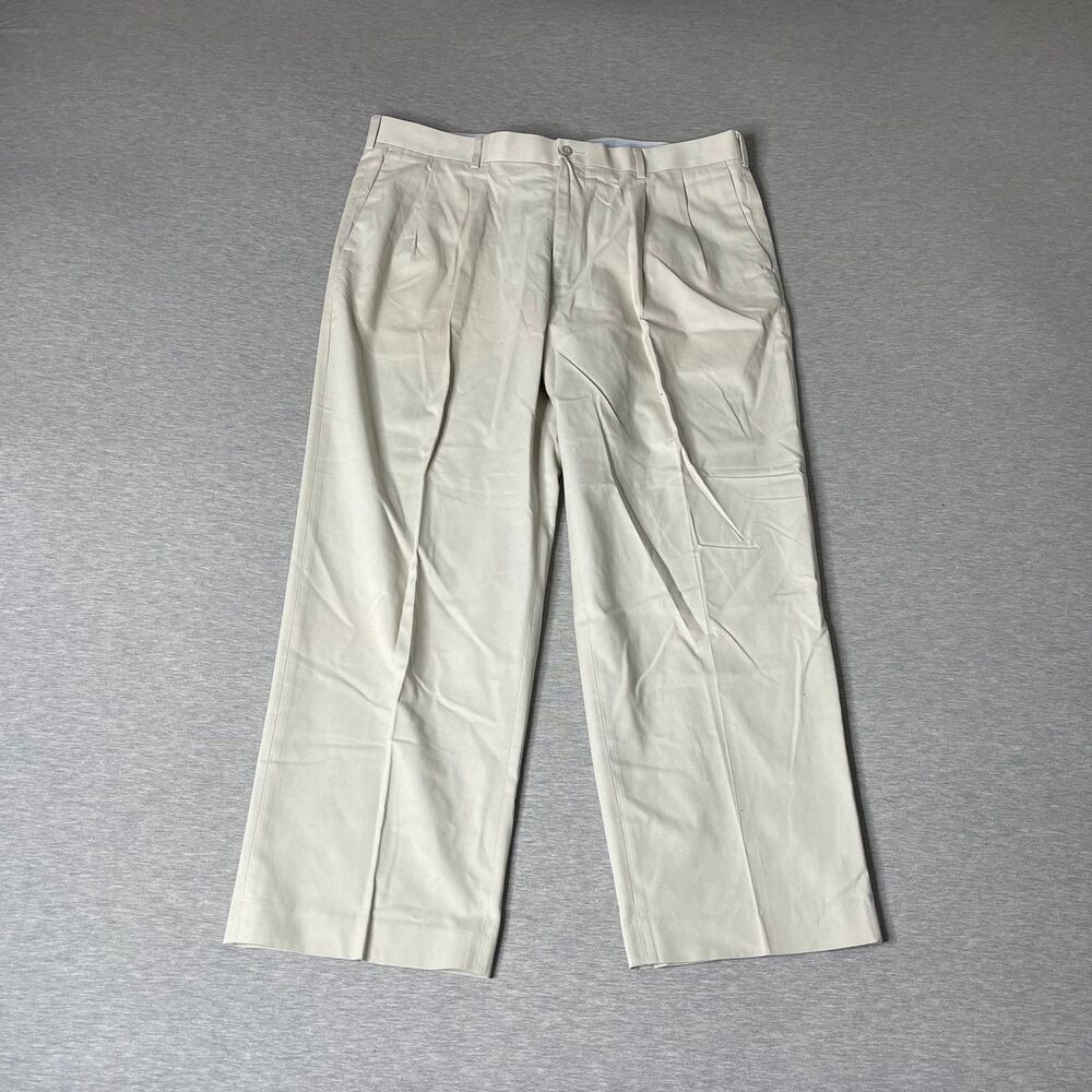 Perry Ellis Portfolio Men’s Vintage Solid Ivory Dress Pants 40x30